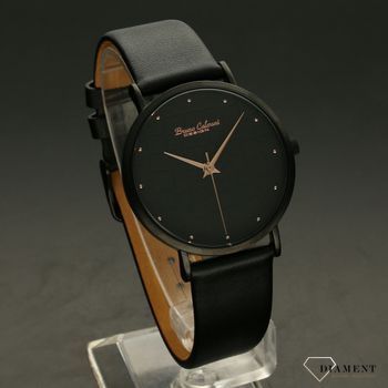 Zegarek damski Bruno Calvani BC90550 Czarny Pasek BC90550 BLACK. Zegarek damski zachowany w czarnej, ciemnej kolorystyce z dodatkowymi elementami w kolorze różowego złota. Zegarek damski to świetny pom (2).jpg